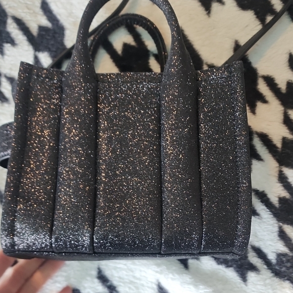 Marc Jacobs Mini Black Glitter Tote Bag - Picture 7 of 10